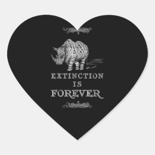 Sticker Cœur Zpecies Rhino en voie de disparition - environneme
