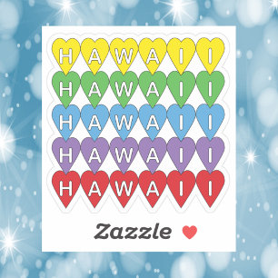 Sticker Coeurs arc-en-ciel Hawaii