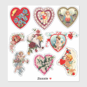 Sticker Coeurs classiques de la Saint-Valentin vintage