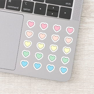 Sticker Coeurs colorés pack mini set feuille Die Cut