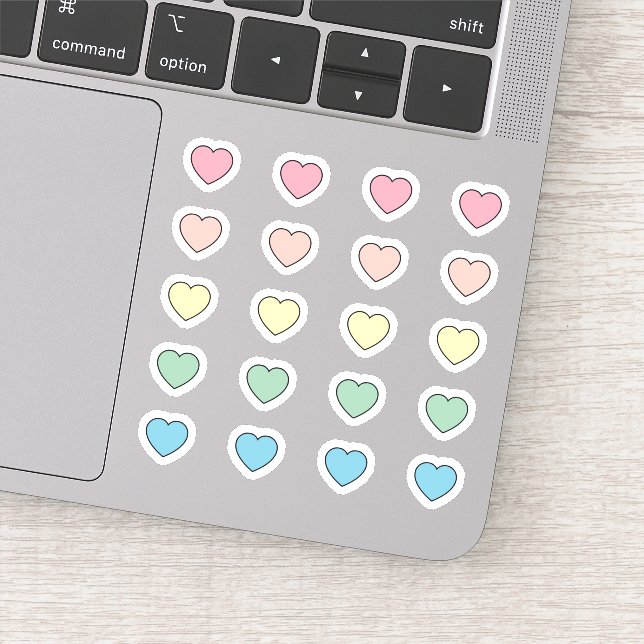 Sticker Coeurs colorés pack mini set feuille Die Cut (Détail)