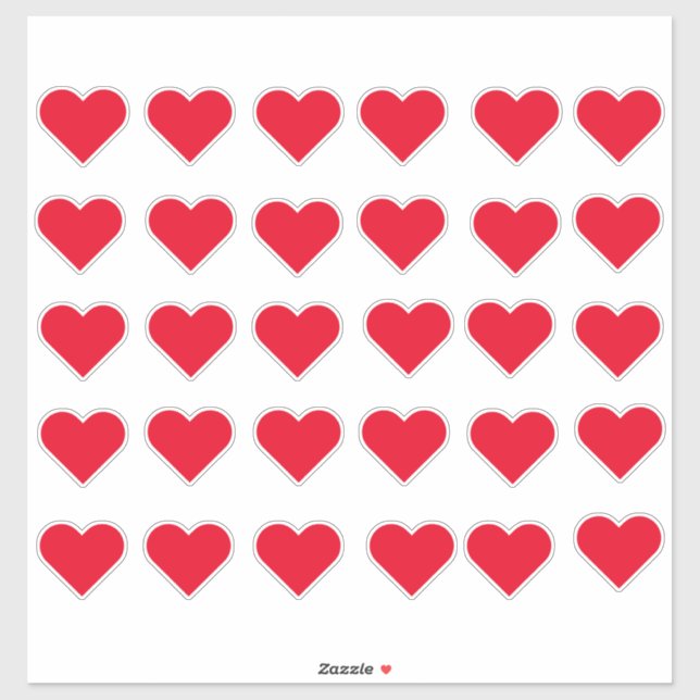 Sticker Coeurs d'amour rouges (Feuille)