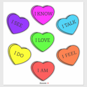 Sticker Coeurs de conversation   Affirmations de Chakra