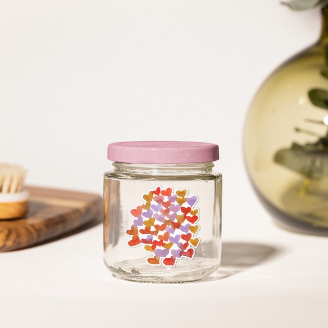 Sticker Coeurs de fusion d'aquarelle - palette rétro (Créateur téléchargé)