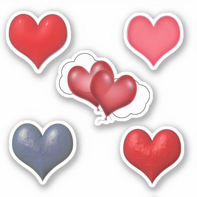 Sticker Cœurs de livre de découpures Saint-Valentin (Devant)