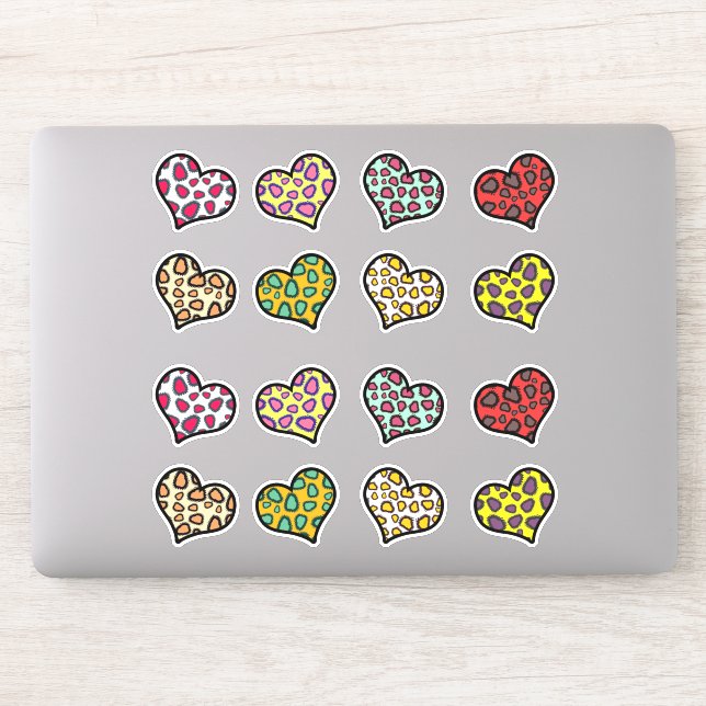Sticker Coeurs funky (Ordinateur)