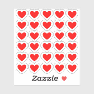 Sticker Cœurs Rouges Amour - Couleur Modifiable - Bullet J
