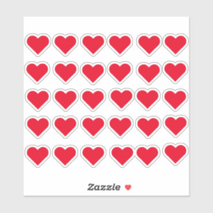 Sticker Coeurs rouges d'amour