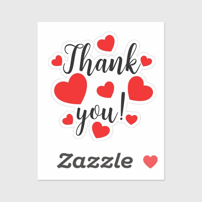 Sticker Coeurs rouges Merci (Feuille)