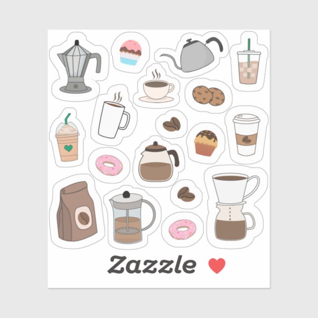 Sticker Coffee Break Café House mignonne Bullet Journal (Feuille)
