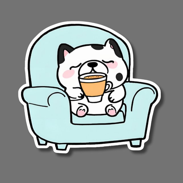 Sticker Coffee Break Chien étanche (Créateur téléchargé)