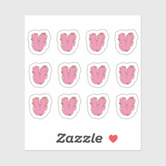 Sticker Coffee Letter V: Monogram Initial Sheet