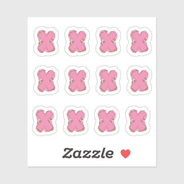 Sticker Coffee Letter X: Monogram Initial Sheet (Feuille)