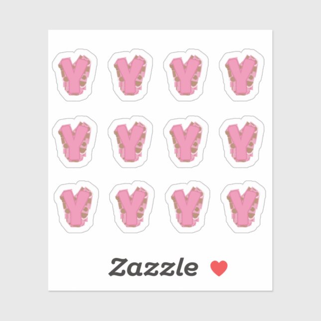 Sticker Coffee Letter Y: Monogram Initial Sheet (Feuille)