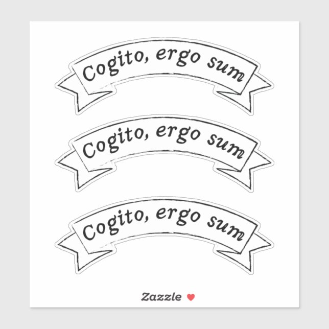 Sticker Cogito, ergo sum - Je pense donc je suis (Feuille)