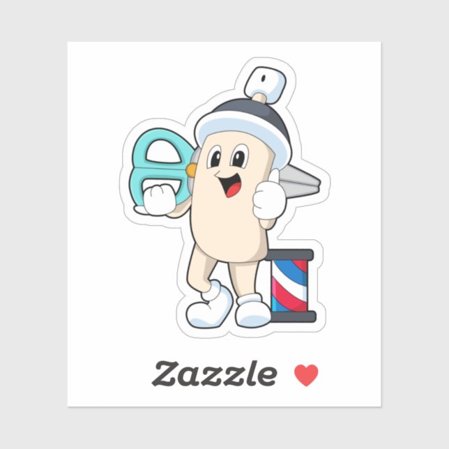 Sticker Coiffeur avec ciseaux (Feuille)