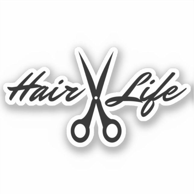 Sticker Coiffeur Slogan Cheveux Vie Cadeau Pour Coiffeur (Recto)