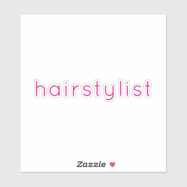 Sticker Coiffeuse Coiffeur Salon de beauté rose Mariage (Feuille)