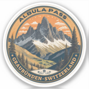 Sticker col d'albula alpes suisses montagnes