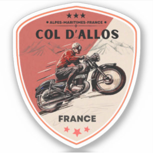 Sticker Col d'Allos, Alpes françaises motobike tour