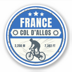 Sticker Col d'Allos, Alpes françaises tour à vélo