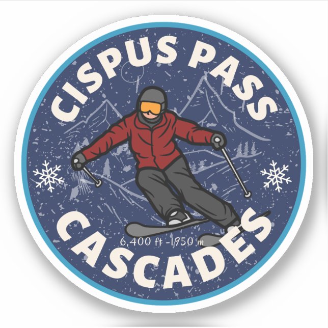 Sticker col de cipus ski washington essais alpins (Devant)