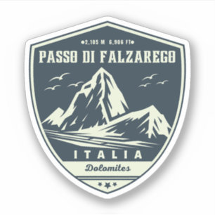 Sticker Col de Falzarego - col italien Dolomites