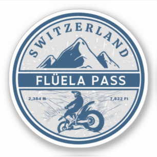 Sticker Col de Flüela circuit moto dans les Alpes suisses