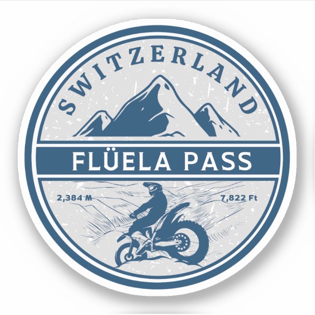 Sticker Col de Flüela circuit moto dans les Alpes suisses (Devant)