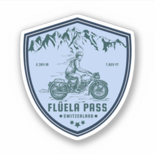 Sticker Col de Flüela circuit moto dans les Alpes suisses