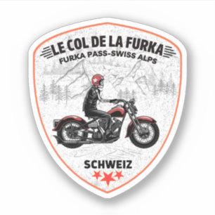 Sticker col de furka - route du col de la suisse motobik