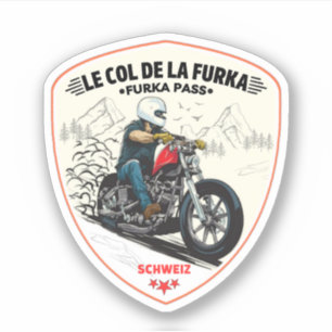 Sticker col de furka - route du col de la suisse motobik