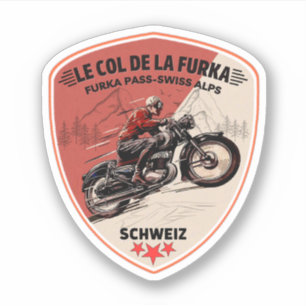 Sticker col de furka - route du col de la suisse motobik