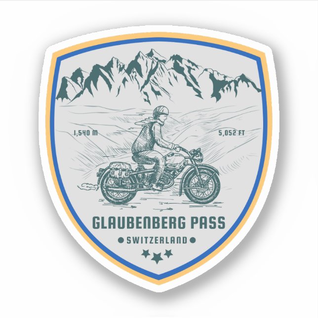 Sticker col de Glaubenberg circuit moto dans les Alpes sui (Devant)