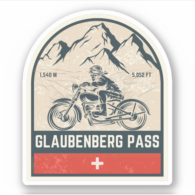 Sticker col de Glaubenberg circuit moto dans les Alpes sui (Devant)