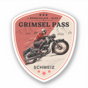 Sticker Col de Grimsel circuit moto dans les Alpes suisses