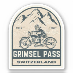 Sticker Col de Grimsel circuit moto dans les Alpes suisses