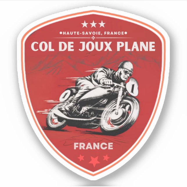Sticker Col de Joux Plane France Alpes motobike tour (Devant)