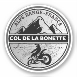 Sticker Col de la Bonette français Alpes motobike tour