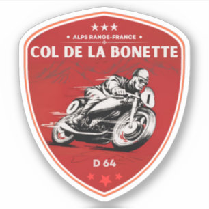 Sticker Col de la Bonette français Alpes motobike tour