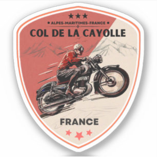 Sticker Col de la Cayolle français Alpes motobike tour