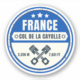 Sticker Col de la Cayolle français Alpes motobike tour