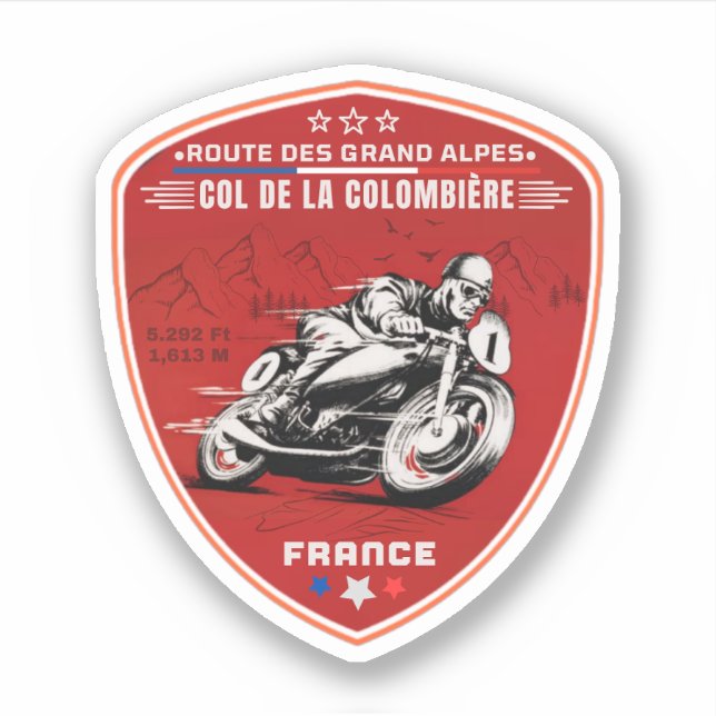 Sticker col de la colombiere, alpes françaises (Devant)