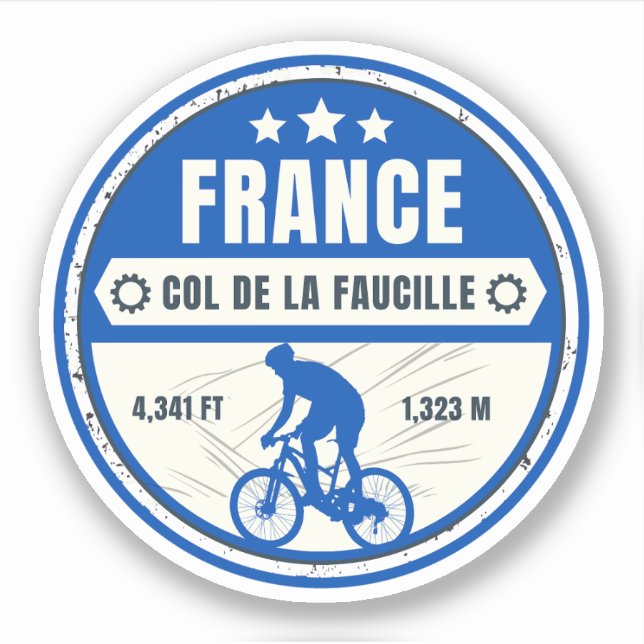 Sticker Col de la Faucille Français Alpes visite à vélo (Devant)