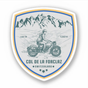Sticker Col de la Forclaz circuit moto dans les Alpes suis