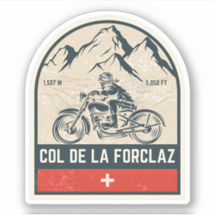 Sticker Col de la Forclaz circuit moto dans les Alpes suis