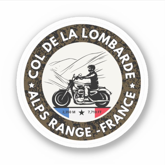 Sticker Col de la Lombarde Alpes françaises circuit moto c (Devant)