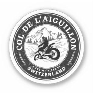 Sticker Col de l'Aiguillon circuit moto dans les Alpes sui