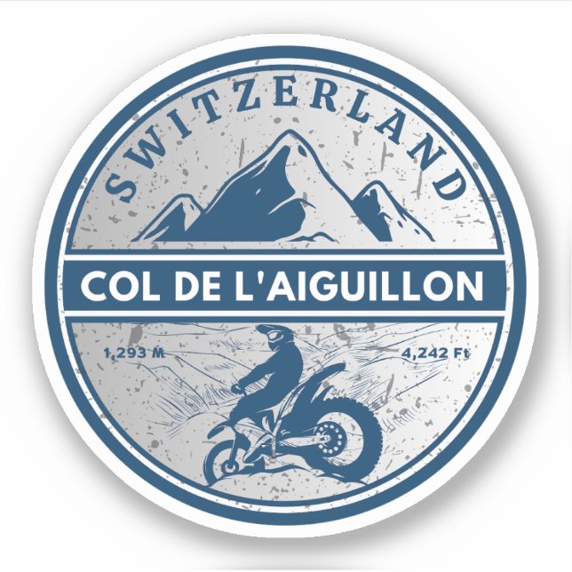 Sticker Col de l'Aiguillon Suisse alpes cadeaux moto (Devant)