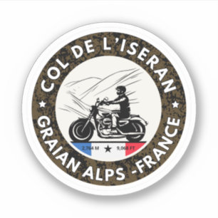 Sticker Col de l'Iseran Alpes françaises balade moto